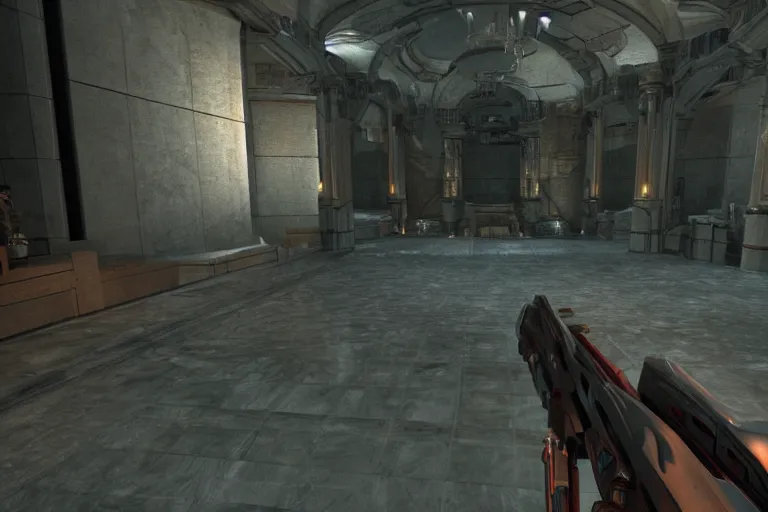 Prompt: a screenshot from quake ( 1 9 9 6 ), 4 k hd, unreal engine, octane render, raytracing
