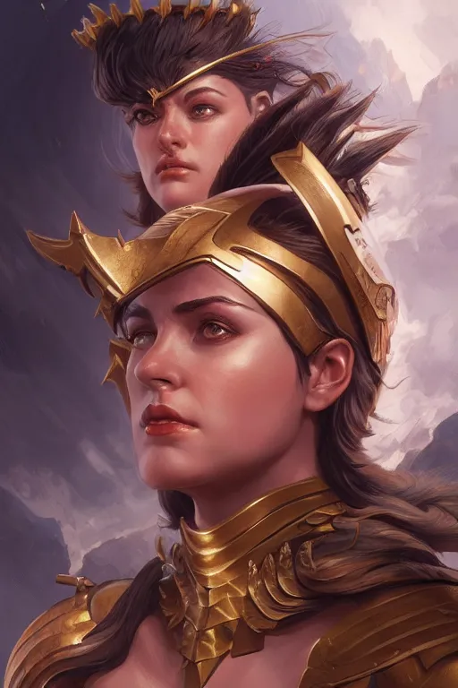 Image similar to amazon valkyrie athena, d & d, fantasy, portrait, highly detailed, headshot, digital painting, trending on artstation, concept art, sharp focus, illustration, art by artgerm and greg rutkowski and magali villeneuve