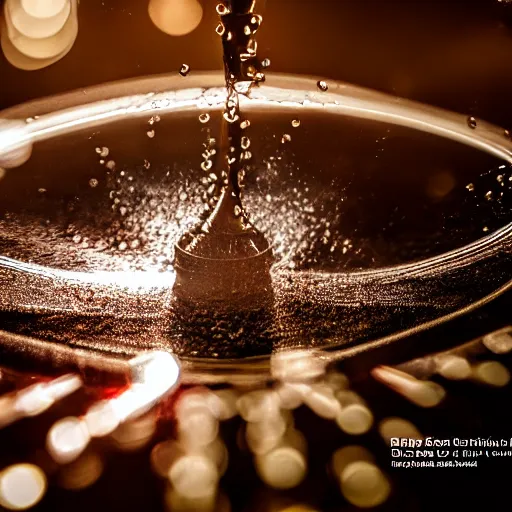 Prompt: dslr photo of a water funnel spinning in blender, full bodied portrait, very high quality, intricate details, extremely high quality, moody lighting, real camera, real photo, 8 k, full subject in shot, commercially ready
