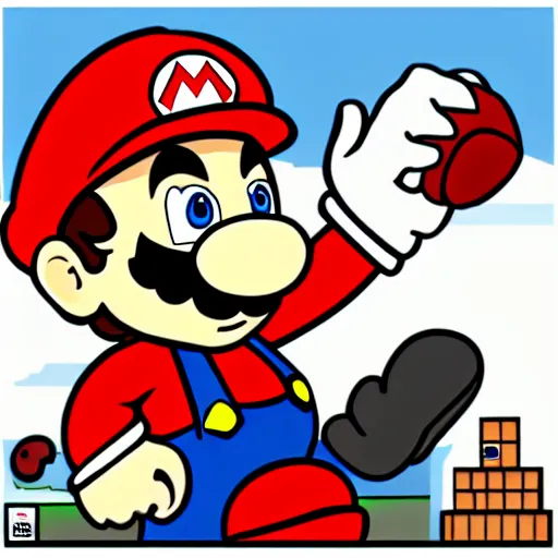 Prompt: “ mark zuckerberg as mario stomping a goomba ”