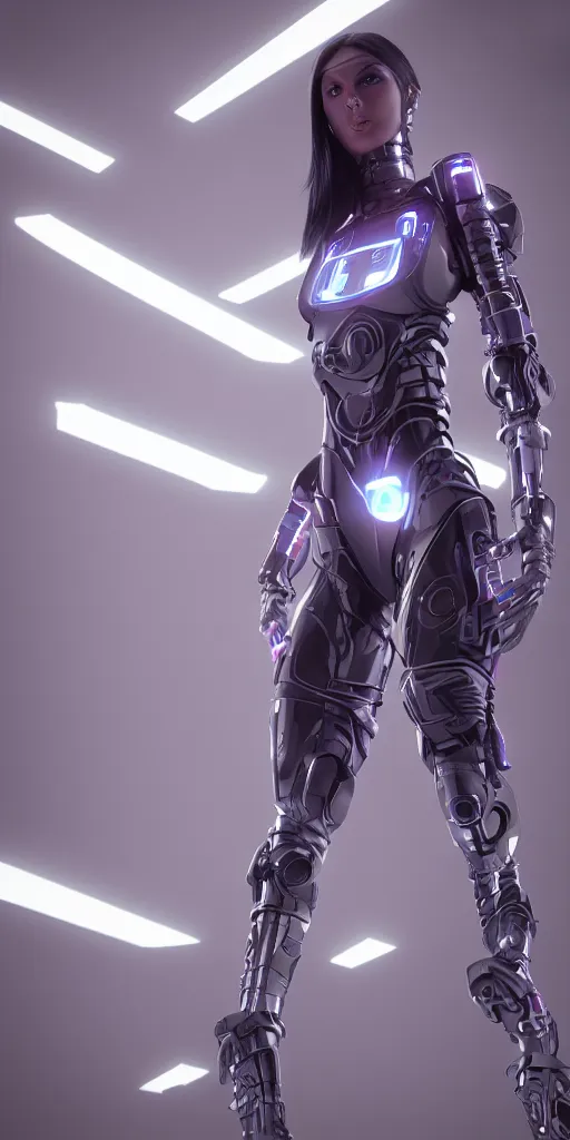 Prompt: cybernatic the futuristic girl, led lights, 3 d render, unreal engine 5, octane render, high quality, very detailed