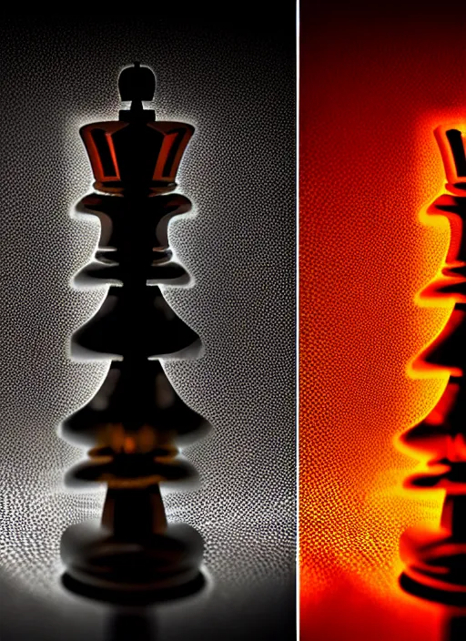 Image similar to ( beautiful queen chess piece ( top is biomechanical ) ( bottom is parametric ) ), reflection of led lights, algorithmic, intricate detail, futuristic, very detailed, highly detailed background, sharpfocus, photorealism, soft diffuse autumn lights, some sun lightray, dark room wall, canon 5 d 5 0 mm lens