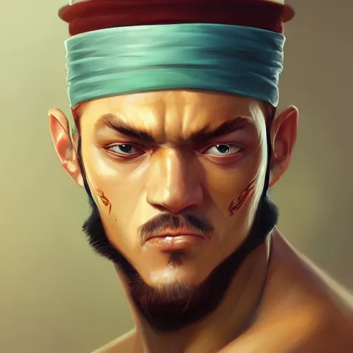 Prompt: Portrait of Zoro by Mandy Jurgens