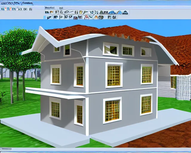 Image similar to 3 d home arcitecture design software, old software, windows 3. 1 software