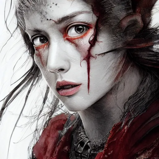 Image similar to portrait, female anthropomorphic cardinal druid, watercolor, dramatic lighting, cinematic, establishing shot, extremely high detail, foto realistic, cinematic lighting, pen and ink, intricate line drawings, by Yoshitaka Amano, Ruan Jia, Kentaro Miura, Artgerm, post processed, concept art, artstation, matte painting, style by eddie mendoza, raphael lacoste, alex ross,