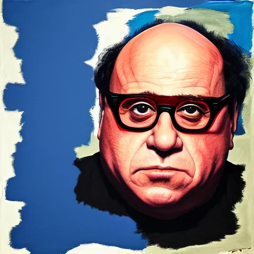 Prompt: Danny DeVito, neo brutralism, colorful, oilpainting, hyperrealistic, cgsociety, octane render, in the style of Mark Rothko, Edward Hopper and Akihiko Yoshida