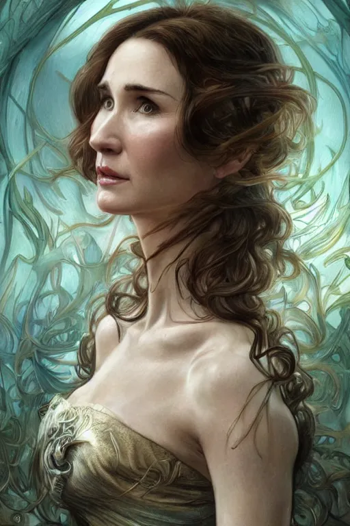 Prompt: carice van houten, anatomy, cute, fantasy, bright, intricate, elegant, highly detailed, digital painting, 4 k, hdr, concept art, smooth, sharp focus, illustration, art by artgerm and h r giger and alphonse mucha