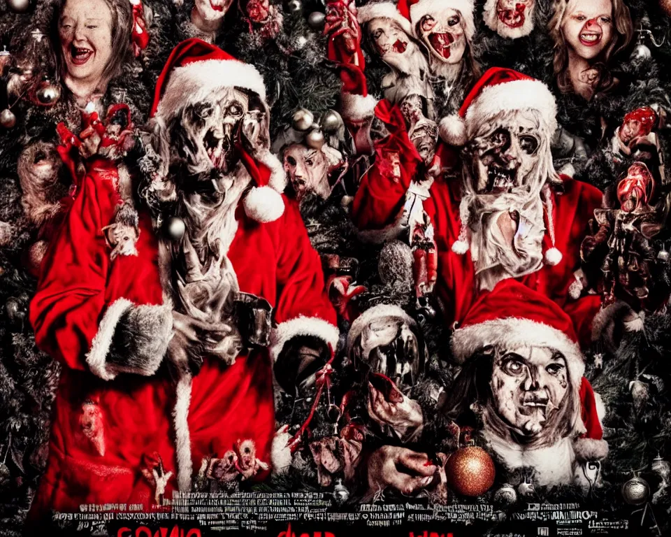 Image similar to a horror movie poster about Christmas