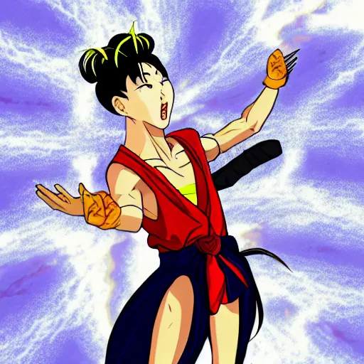 Prompt: crazy asian man in the style of sailor moon anime