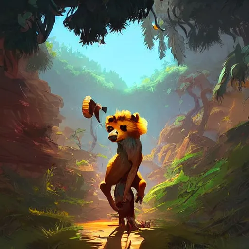 Image similar to painting gnoll raiding party smooth median photoshop filter cutout vector, behance hd by jesper ejsing, by rhads, makoto shinkai and lois van baarle, ilya kuvshinov, rossdraws global illumination