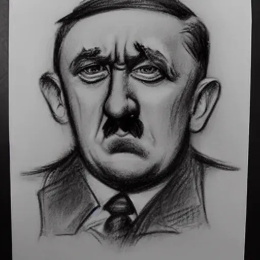 Prompt: milt kahl pencil sketch of adolf hitler