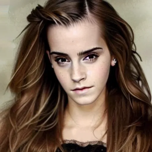 Image similar to A still of Emma Watson and Kim Kardashian combined into one person