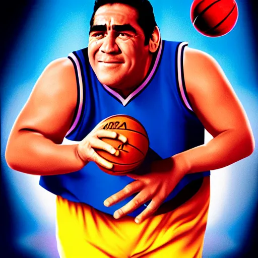 Image similar to a film poster of space jam with maradona, photorealistic film grain,