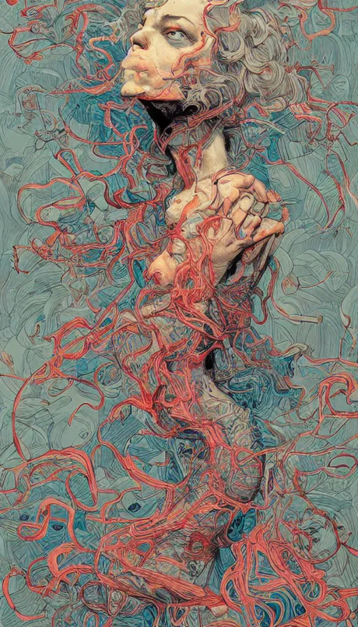 Image similar to rage, by james jean,