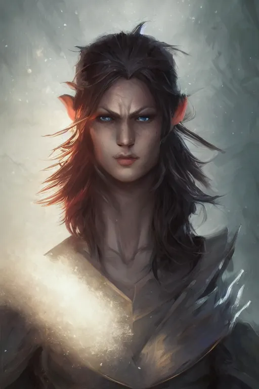 Prompt: dungeons and dragons character dark evil elf closeup portrait, dramatic light, lake background, 2 0 0 mm focal length, painted by stanley lau, painted by greg rutkowski, painted by stanley artgerm, digital art, trending on artstation