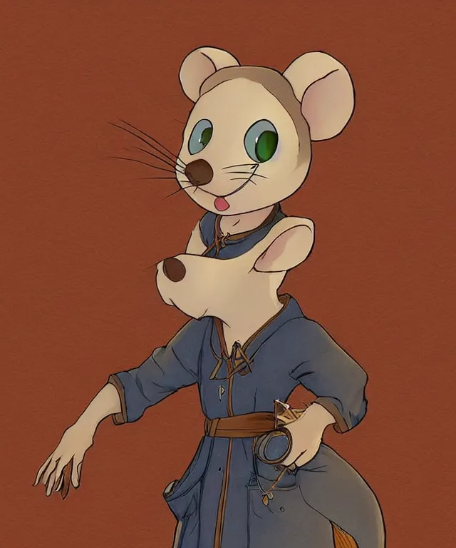 Prompt: the selfless female anthropomorphic mouse midwife. her wardrobe is complicated in the style of jean giraud in the style of slice of life anime trending on artstation deviantart pinterest photorealistic hd 8 k highlights and shadow detailed high resolution