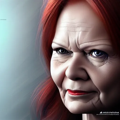 Image similar to a beautiful detailed 3 d matte portrait of tarja halonen, by artgerm, high details