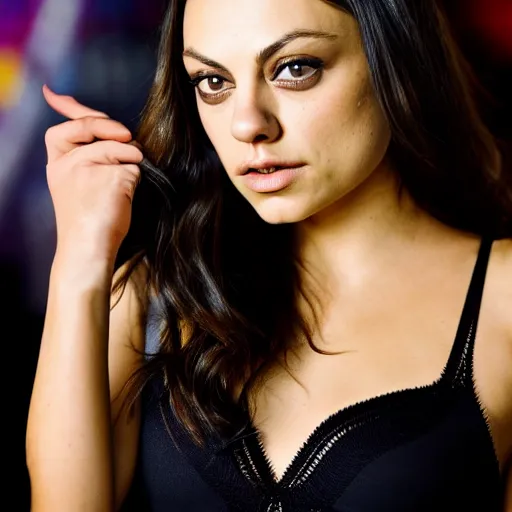 Image similar to Mila Kunis doing Victoria Secret, XF IQ4, f/1.4, ISO 200, 1/160s, 8K, RAW, unedited, symmetrical balance, in-frame