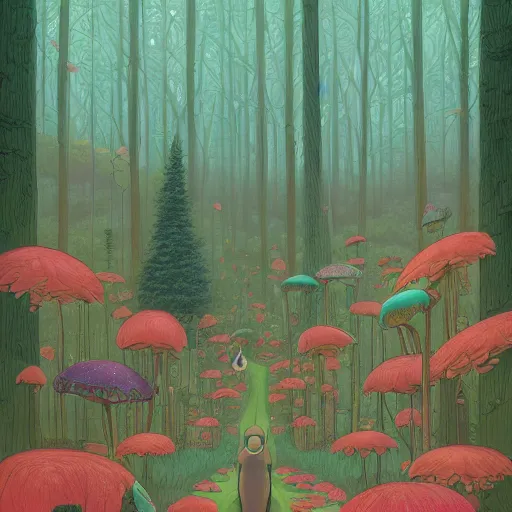 Prompt: Thousand Acre woods By Casey Weldon and Martine Johana, rich colors, intricate, elegant, highly detailed, centered, digital painting, artstation, concept art, smooth, sharp focus, illustration