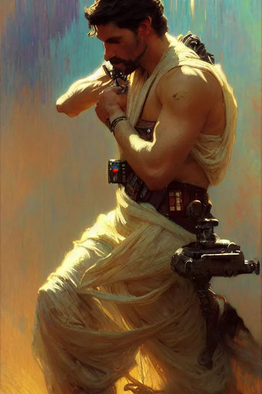 Image similar to attractive man, star wars, painting by gaston bussiere, craig mullins, greg rutkowski, alphonse mucha