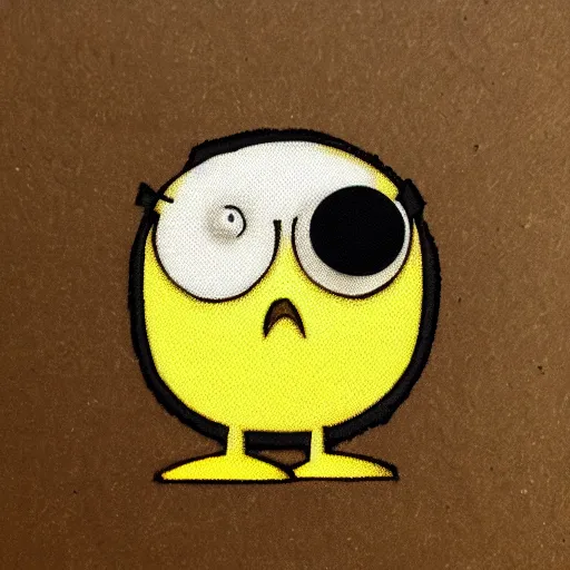 Image similar to yellow bird character with dot eyes, from adventure time,