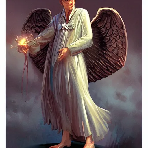 Prompt: angel, character portrait by Aaron Miller