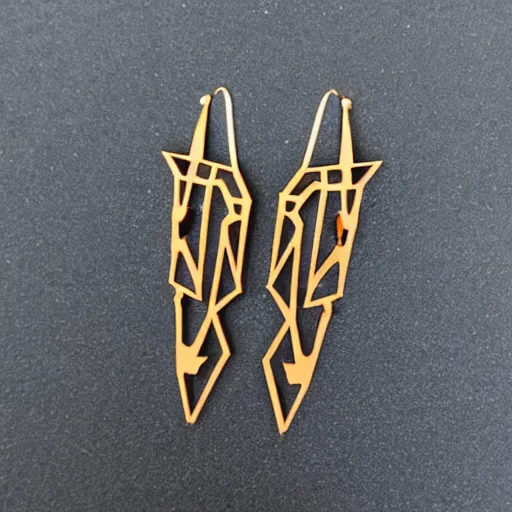 Image similar to lasercut segmented 2d earrings, from world of warcraft
