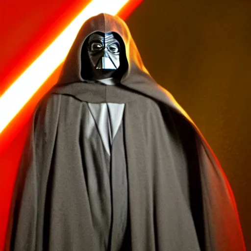 Image similar to mr. bean as darth sidious in star wars, film still, cinematic lighting, detailed