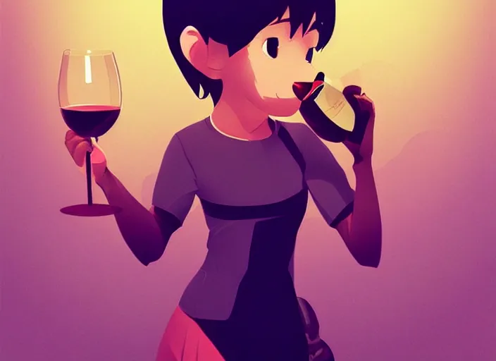 Image similar to cute monkey drinking wine. clean cel shaded vector art. behance hd by lois van baarle, artgerm, helen huang, by makoto shinkai and ilya kuvshinov, rossdraws, illustration, art by ilya kuvshinov