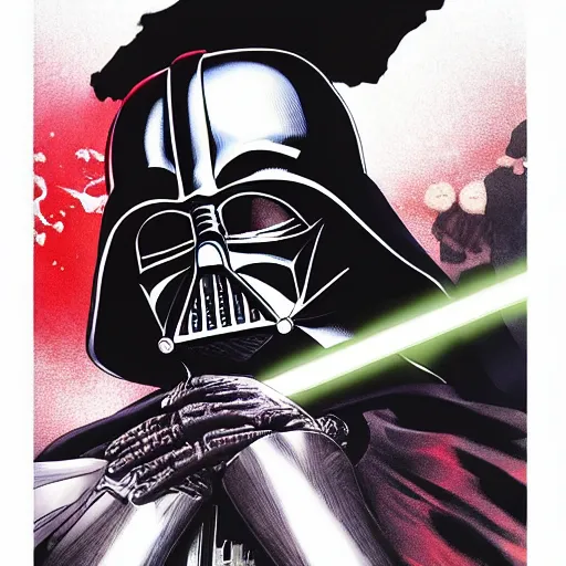 Prompt: darth vader by yukito kishiro