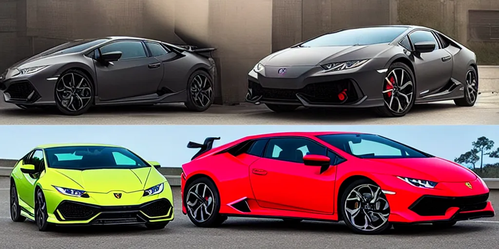 Image similar to honda civic in the shape of lamborghini huracan