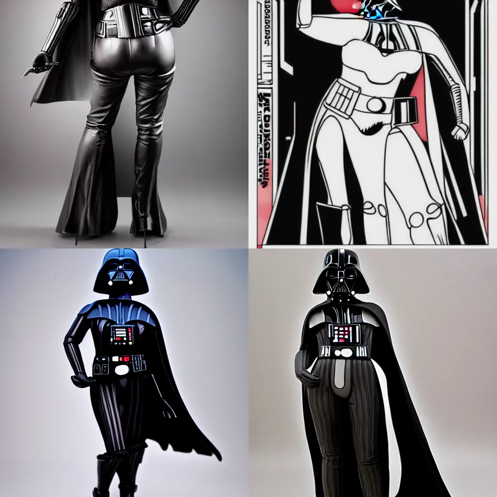 Prompt: delicate curvy female!!! darth vader