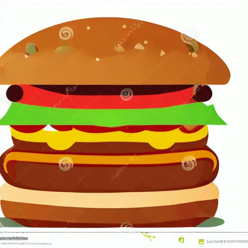 Image similar to lovely hamburger with cute eyes, smiling face, modern flat design style illustration with line elements