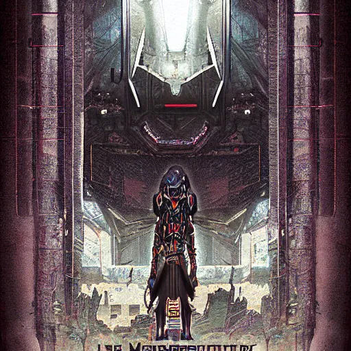 Image similar to in the hall of the cyberpunk mountain king