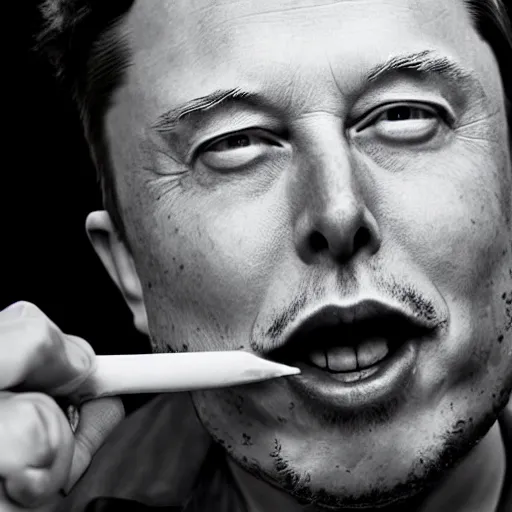 Image similar to elon musk eating crayons, realistic, award winning, photography,