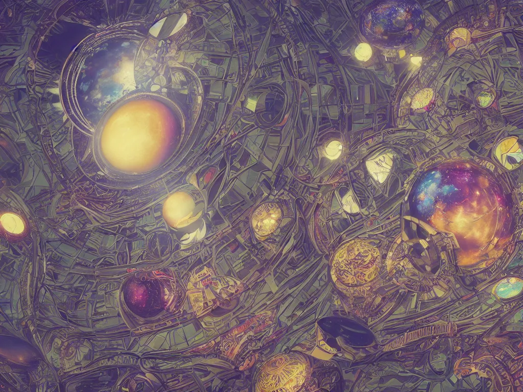 Prompt: The universe is a spheroid region 705 meters in diameter, 3d render, Sunlight Study, by Carducius Ream and ((((Lisa Frank)))), Art Nouveau, 8k, extreme detail, sharp focus, octane render