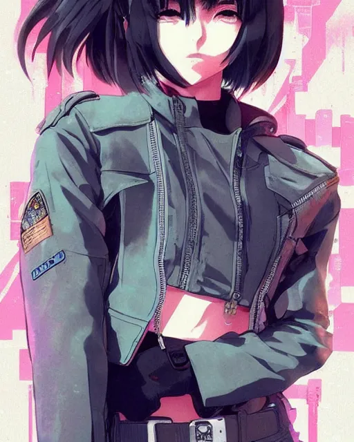 Image similar to police officer girl very very anime!!! fine face, audrey plaza, realistic shaded perfect face, fine details. anime. realistic shaded lighting cyberpunk futuristic neon tattoos styled hair reflective puffy sheen film jacket decorated poster by ilya kuvshinov katsuhiro otomo ghost in the shell magali villeneuve artgerm jeremy lipkin michael garmash rob rey