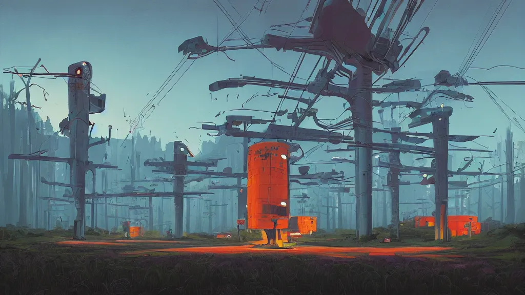 Image similar to painting by simon stalenhag and zaha hadid and dan mumford