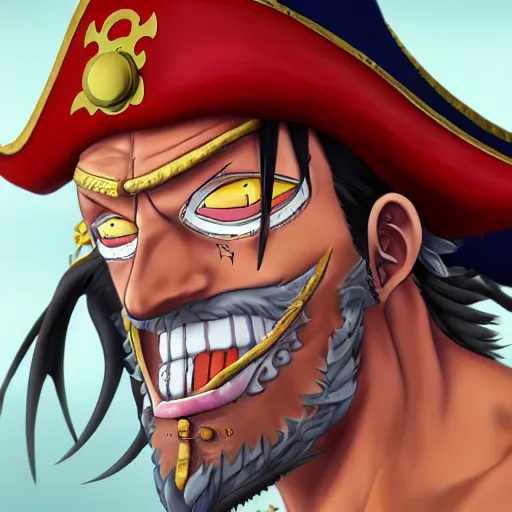 a realistic portrait of the pirate whitebeard from one | Stable ...