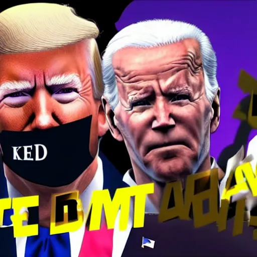 Image similar to Donald Trump fights Joe Biden in Mortal Kombat 11