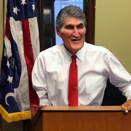 Prompt: joe manchin with a troll face