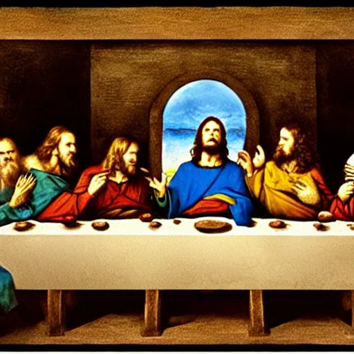 Image similar to the fellowship of the ring at the last supper