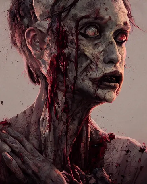 Image similar to hyper realistic photo portrait zombie mummy cinematic, greg rutkowski, james gurney, mignola, craig mullins, brom