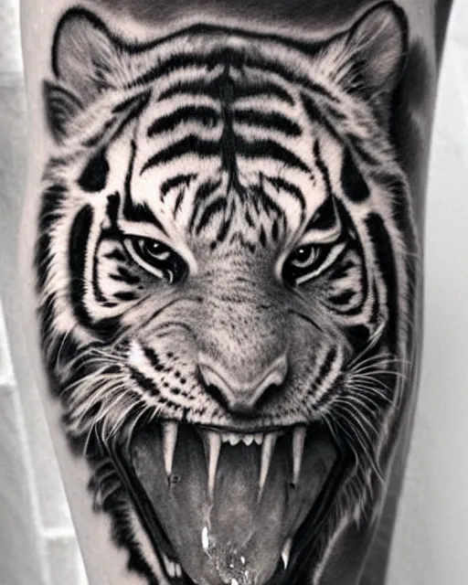Temporary tattoo | Realistic tiger | Skindesigned tattoo, fake tattoo