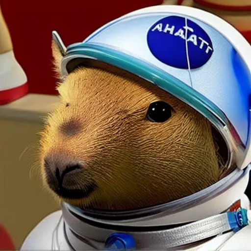 Prompt: an adorable capybara astronaut by pixar