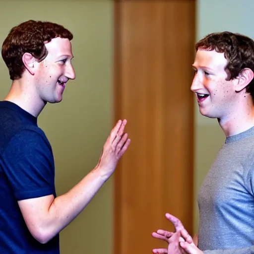 Image similar to Mark Zuckerberg talking to a live frog