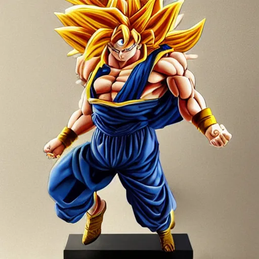Image similar to amazing lifelike award winning marble bust of goku trending on art station artgerm Greg rutowski alpgonse mucha cinematic