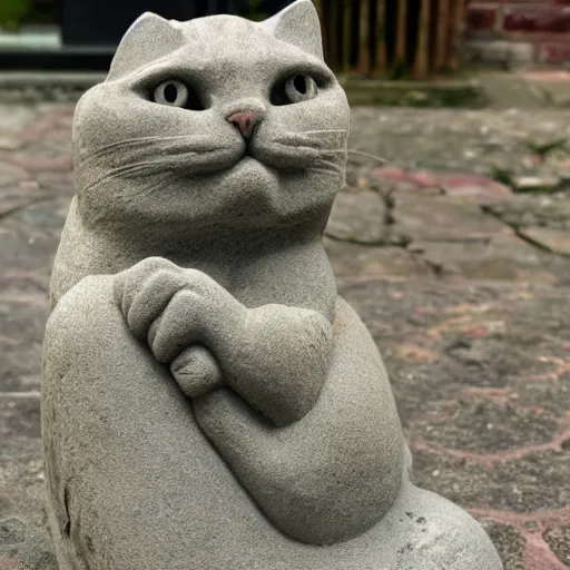 Image similar to stone statue of a cat