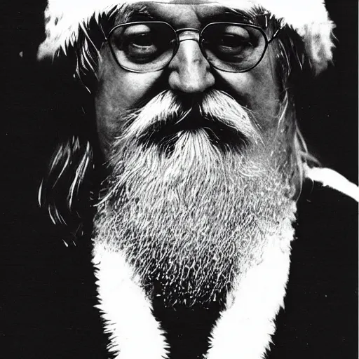 Prompt: robert wyatt dressed as santa claus