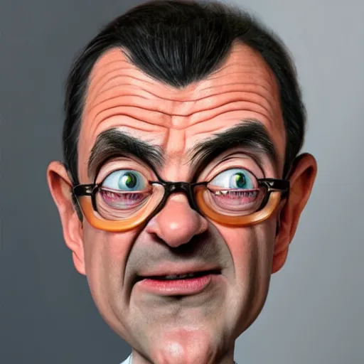 Prompt: mrbean head caricature, artgem, digital painting, color painting, hyperrealistic, concept art, oil painting, masterpiece, concept art, trending on deviantart, realistic and detailed face, highly detailed, high quality, 8 k, soft lighting, fancy colors, fantasy, cinematic, high coherence